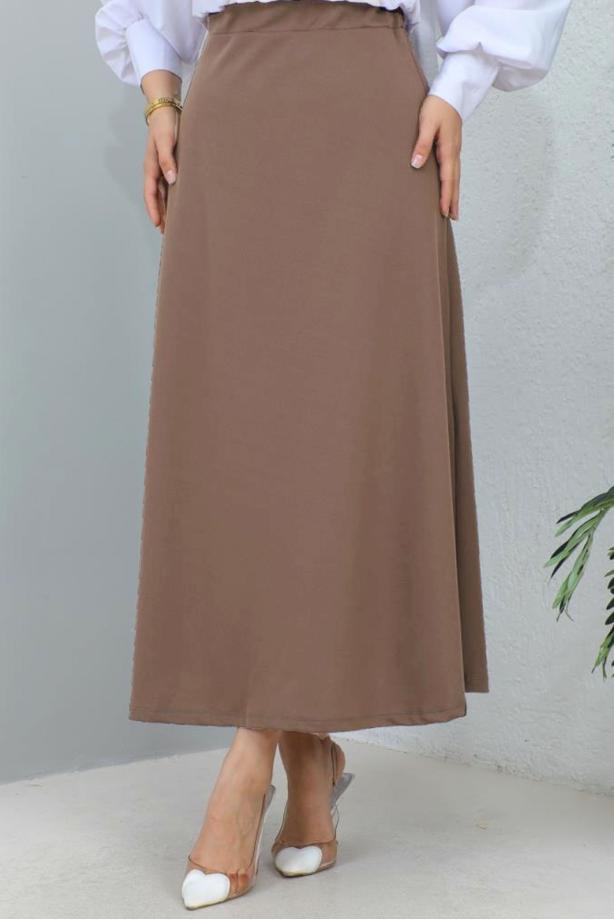 Tesettür giyim VİZON A KESİM ETEK T 112 - TRENDTESETTÜR