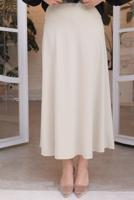 Tesettür giyim BEJ A KESİM ETEK T 112