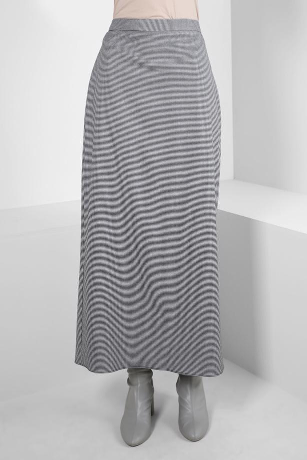 Tesettür giyim SİYAH ALVİNA PÖTİKARE DESENLİ ETEK T 60505 - TRENDTESETTÜR