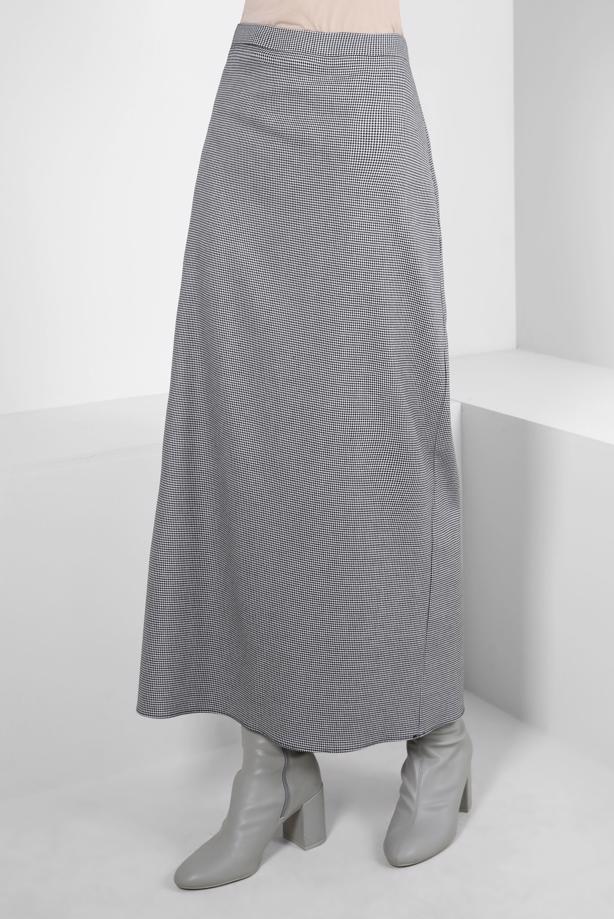 Tesettür giyim SİYAH ALVİNA PÖTİKARE DESENLİ ETEK T 60505 - TRENDTESETTÜR