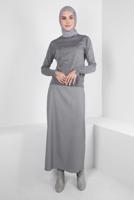 Tesettür giyim SİYAH ALVİNA PÖTİKARE DESENLİ ETEK T 60505