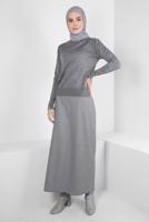 Tesettür giyim SİYAH ALVİNA PÖTİKARE DESENLİ ETEK T 60505