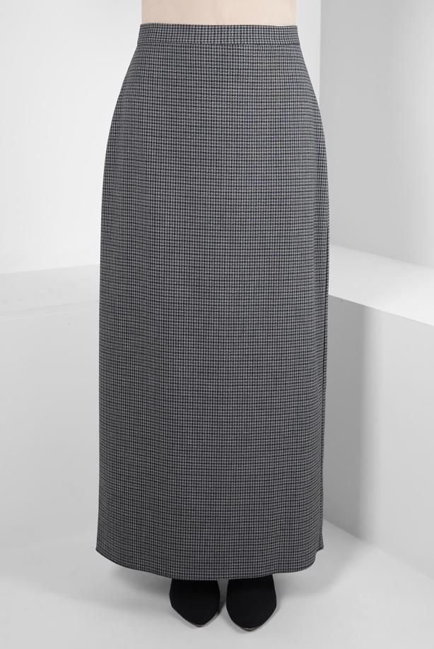 Tesettür giyim SİYAH ALVİNA EKOSE ETEK T 60519 - TRENDTESETTÜR