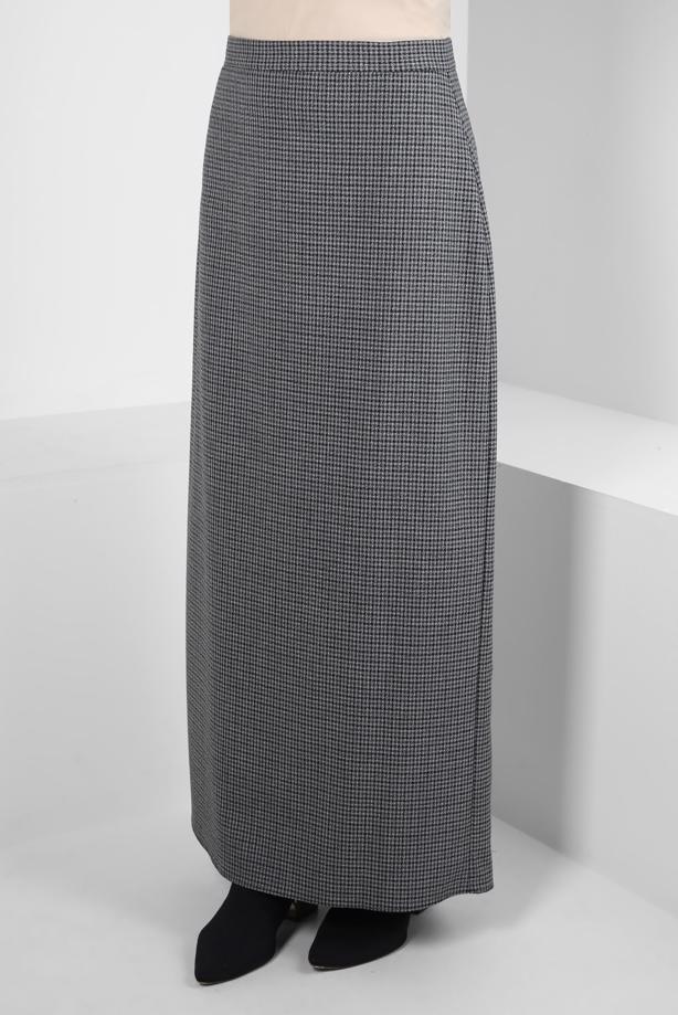 Tesettür giyim SİYAH ALVİNA EKOSE ETEK T 60519 - TRENDTESETTÜR