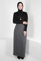 Tesettür giyim SİYAH ALVİNA EKOSE ETEK T 60519