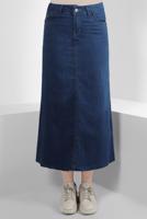 Tesettür giyim LACİVERT CEPLİ DENİM ETEK T 8012