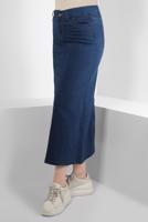 Tesettür giyim LACİVERT CEPLİ DENİM ETEK T 8012