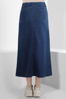 Tesettür giyim LACİVERT CEPLİ DENİM ETEK T 8012