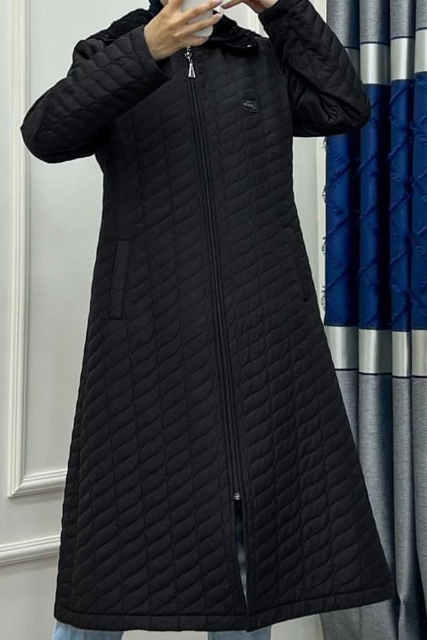 Hijab clothing  ZIPPERED COAT WITH POCKET DETAIL T 428 - TRENDTESETTÜR