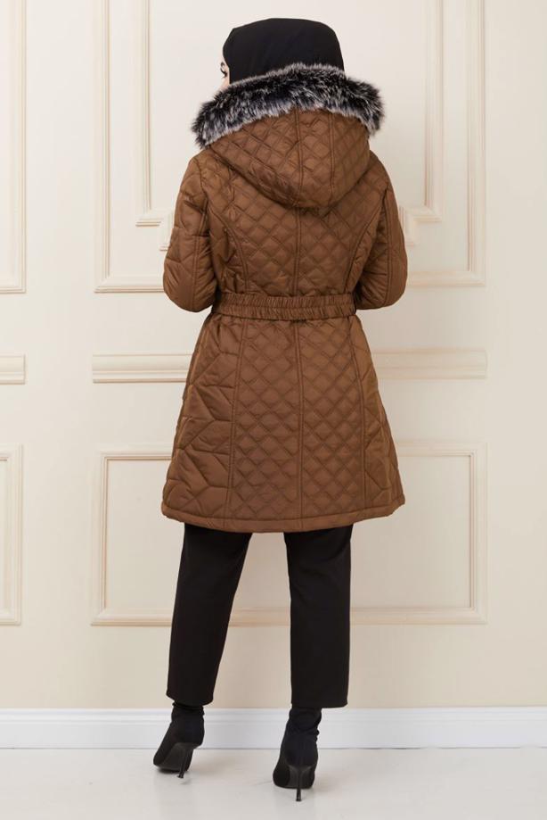 Vêtements hijab TABA DOUDOUNE À CAPUCHE FOURRURE T 0566 - TRENDTESETTÜR