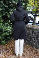 Tesettür giyim SİYAH KAPÜŞONLU KABAN T 0911