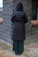 Hijab clothing BLACK HOODED COAT T 1835