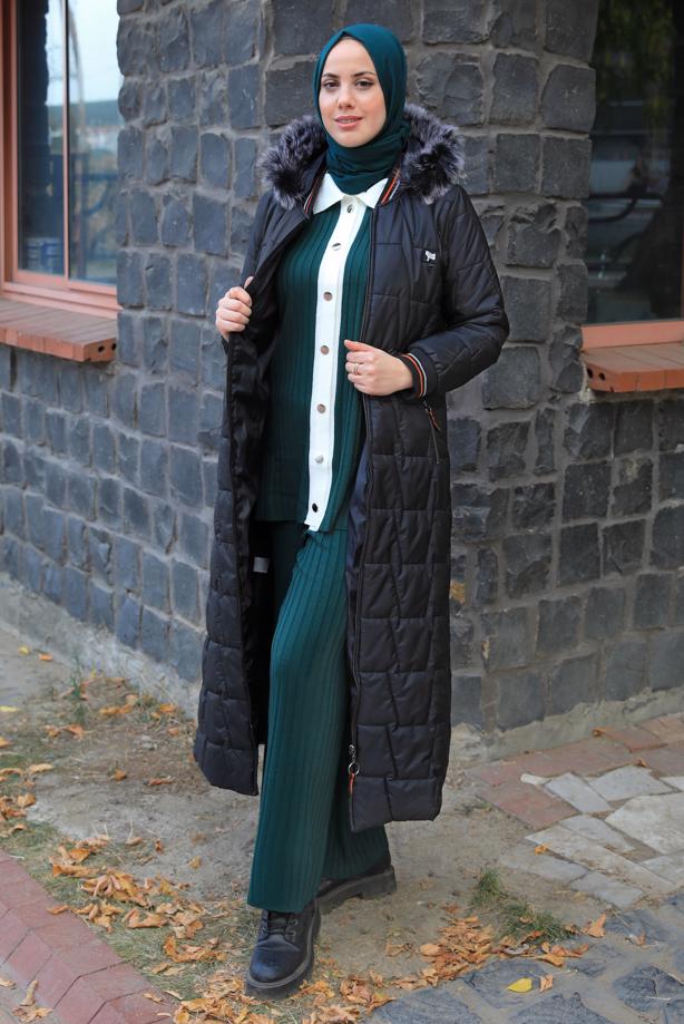 Hijab clothing  HOODED COAT T 1847 - TRENDTESETTÜR