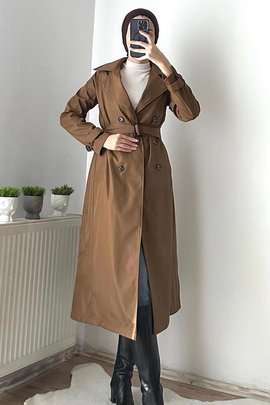 Vêtements hijab TABA MANTEAU CEINTURE T 3695