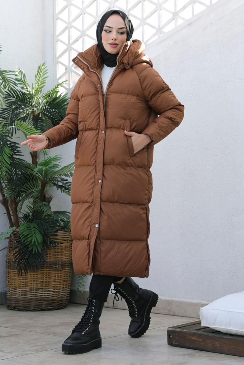 Hijab clothing TABA HOODED PUFFER COAT T 4444