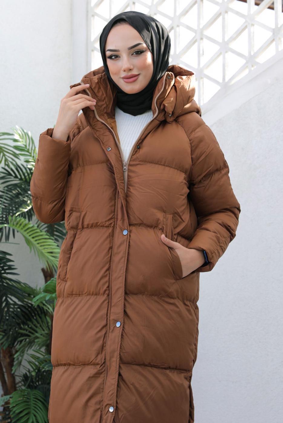Hijab clothing TABA HOODED PUFFER COAT T 4444