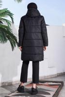 Tesettür giyim SİYAH CEPLİ ŞİŞME MONT T 5444