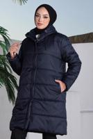 Tesettür giyim LACİVERT CEPLİ ŞİŞME MONT T 5444