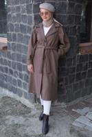 Hijab clothing MINK BELTED COAT T 6495