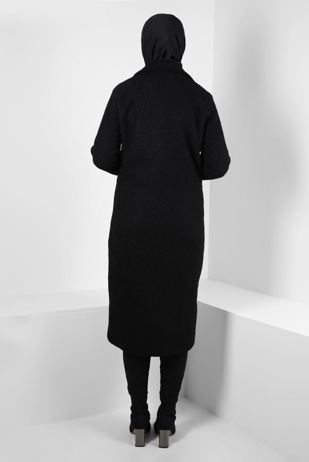 Hijab clothing  DOUBLE BREASTED COAT T 6627 - TRENDTESETTÜR
