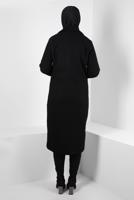 Vêtements hijab NOIR MANTEAU À DOUBLE BOUTONNAGE T 6627
