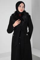 Hijab clothing BLACK T 90405 ALVİNA WİNTER ALMEDA KABAN 40/48 TEK42