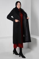 Hijab clothing BLACK T 90405 ALVİNA WİNTER ALMEDA KABAN 40/48 TEK42