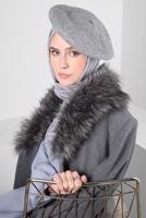 Hijab clothing GREY T 90405 ALVİNA WİNTER ALMEDA KABAN 40/48 TEK42
