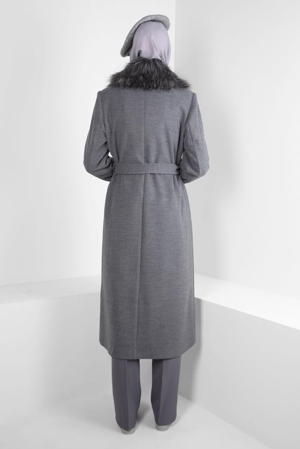 Hijab clothing GREY T 90405 ALVİNA WİNTER ALMEDA KABAN 40/48 TEK42 - TRENDTESETTÜR