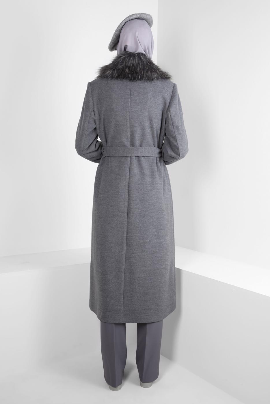 Hijab clothing GREY T 90405 ALVİNA WİNTER ALMEDA KABAN 40/48 TEK42
