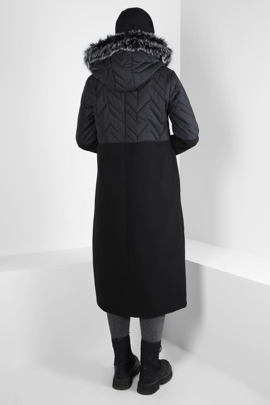 Hijab clothing BLACK ALVINA HOODED COAT T 90427