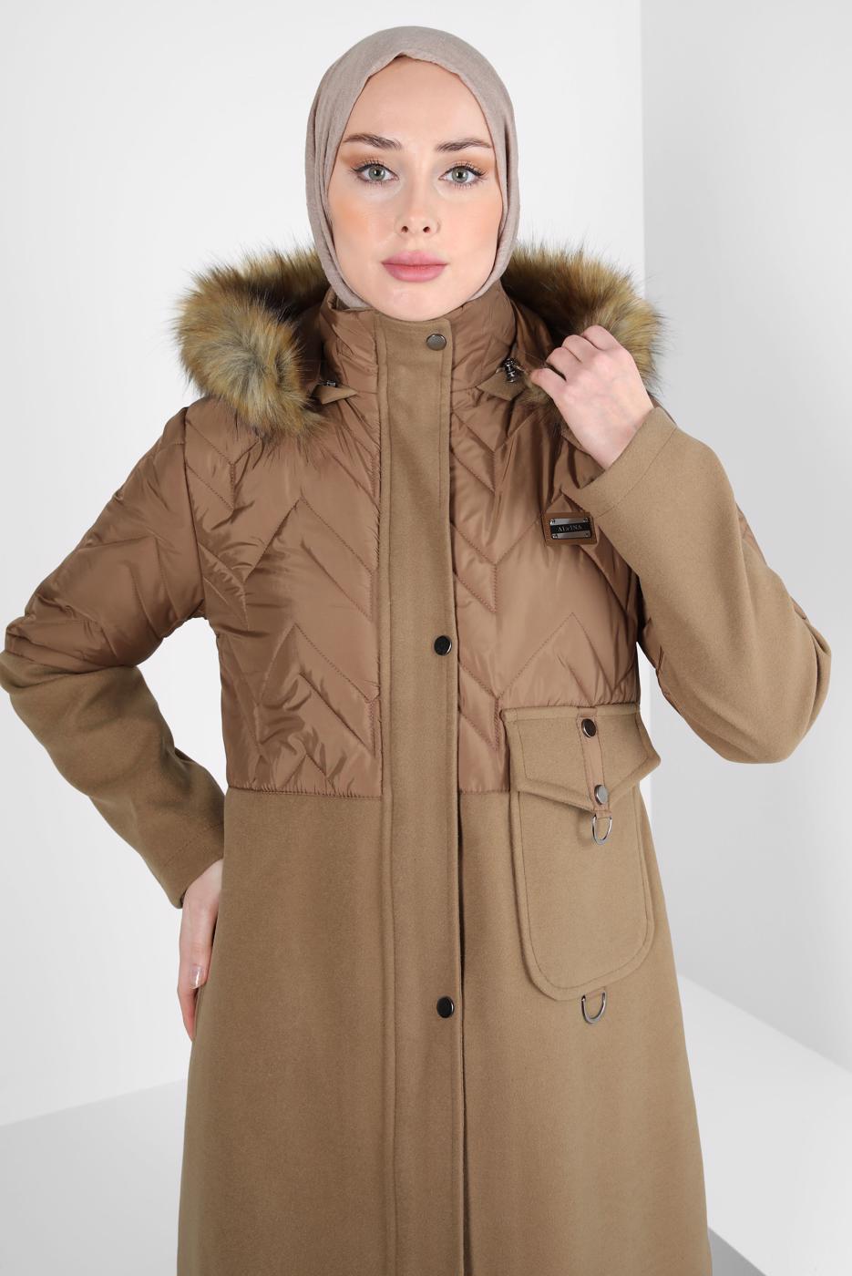 Hijab clothing BROWN ALVINA HOODED COAT T 90427