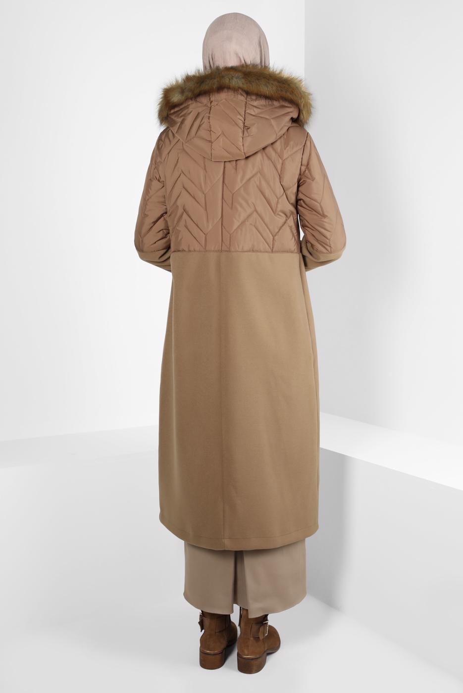 Hijab clothing BROWN ALVINA HOODED COAT T 90427