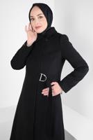 Hijab clothing BLACK ALVINA BELTED COAT T 90443
