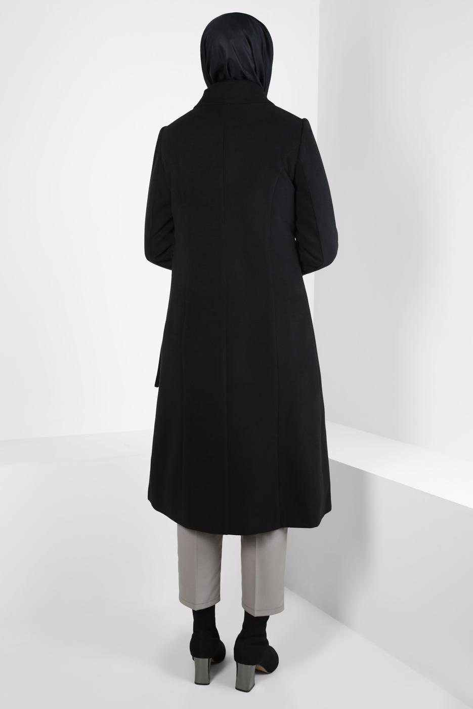 Hijab clothing BLACK ALVINA BELTED COAT T 90443