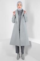 Vêtements hijab GRIS ALVINA MANTEAU CEINTURÉ T 90443