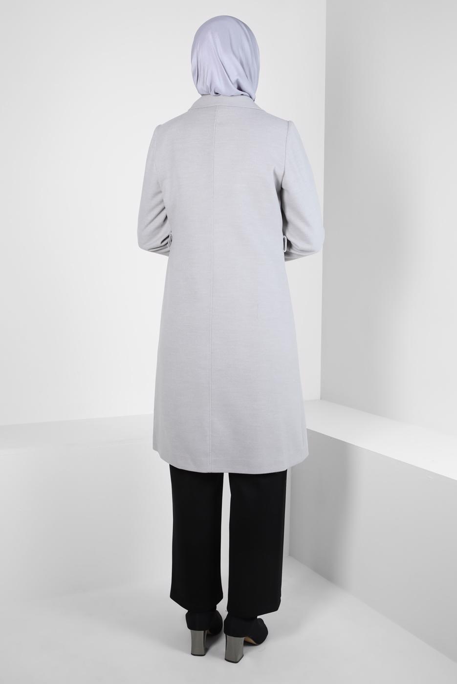 Hijab clothing GREY ALVINA BELTED COAT T 90449