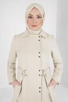 Vêtements hijab BEIGE ALVINA MANTEAU CEINTURÉ T 90449