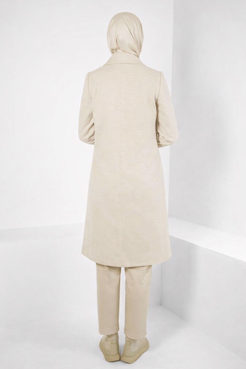 Vêtements hijab BEIGE ALVINA MANTEAU CEINTURÉ T 90449