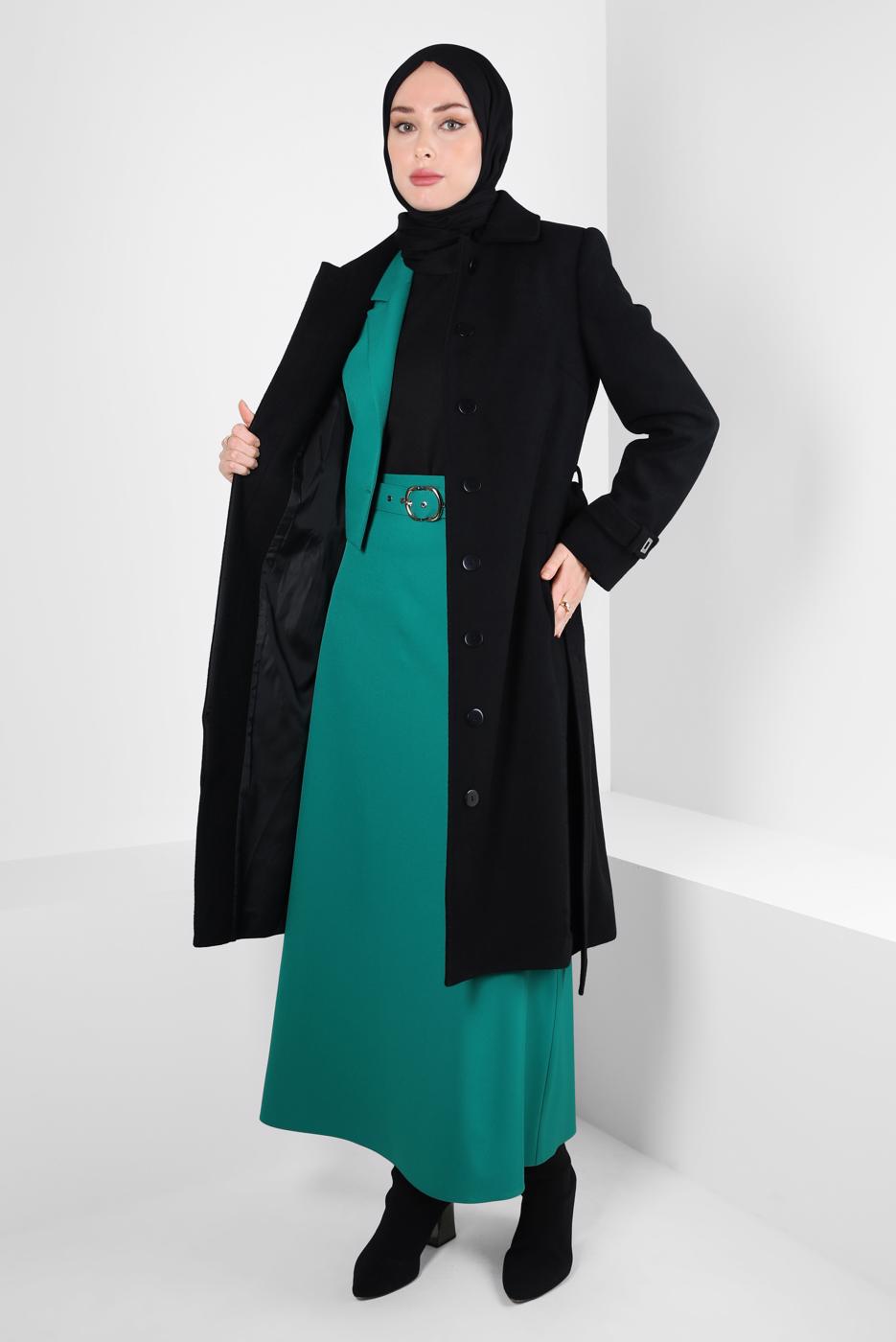 Hijab clothing BLACK T 90456 ALVİNA 8239 KABAN 40/48 TEK42