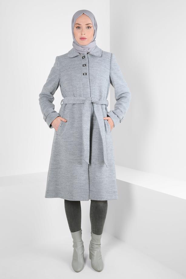 Hijab clothing GREY T 90456 ALVİNA 8239 KABAN 40/48 TEK42 - TRENDTESETTÜR