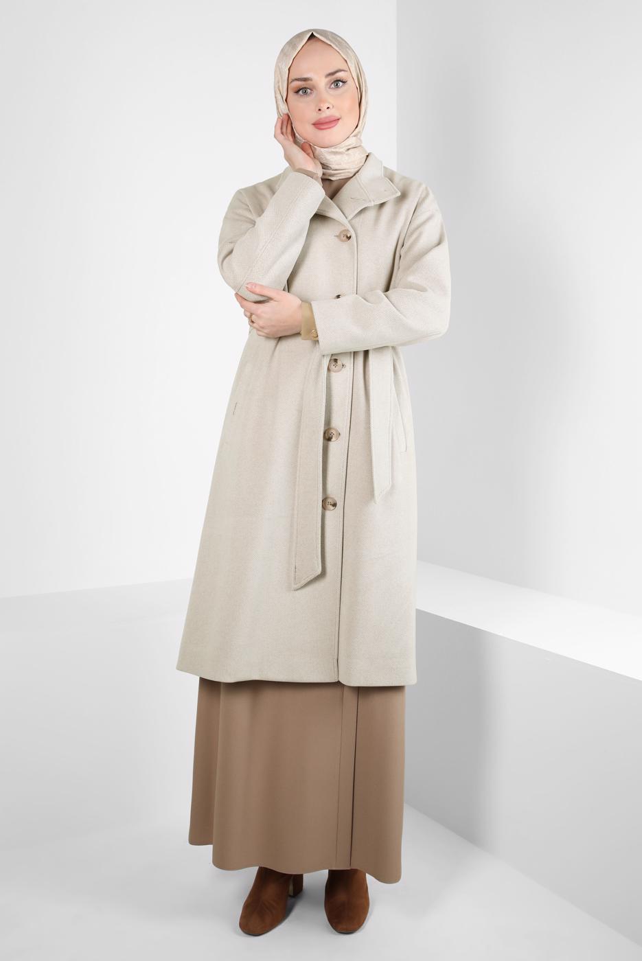 Hijab clothing BEIGE T 90457 ALVİNA 8559 KABAN 38-46 TEK 40