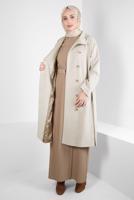 Hijab clothing BEIGE T 90457 ALVİNA 8559 KABAN 38-46 TEK 40