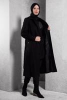 Hijab clothing BLACK ALVINA BELTED COAT T 90458