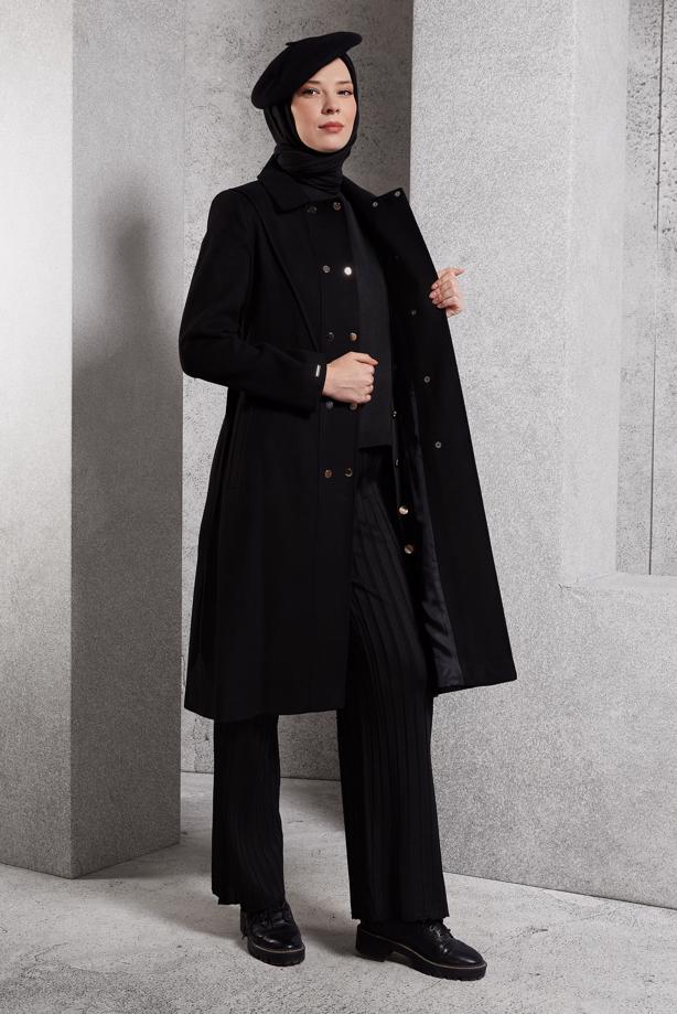 Hijab clothing BLACK T 90473 ALVİNA MOLLY KABAN 38/46 TEK40 - TRENDTESETTÜR