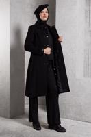 Hijab clothing BLACK ALVINA BELTED COAT T 90473