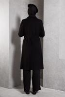 Hijab clothing BLACK ALVINA BELTED COAT T 90473