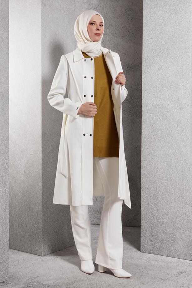 Hijab clothing CREAM T 90473 ALVİNA MOLLY KABAN 38/46 TEK40 - TRENDTESETTÜR