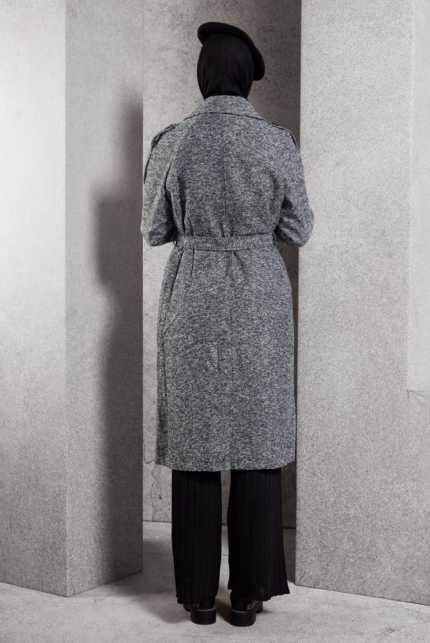 Hijab clothing GREY T 90474-1 ALVİNA 8108 KABAN 40/48 TEK38 - TRENDTESETTÜR