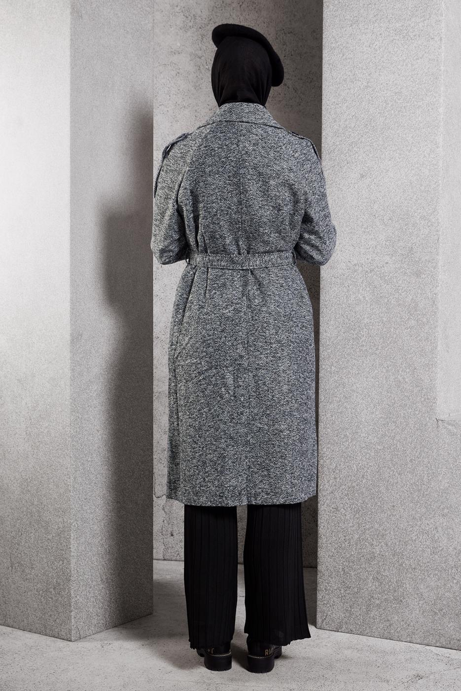 Hijab clothing GREY ALVINA BELTED COAT T 90474-1